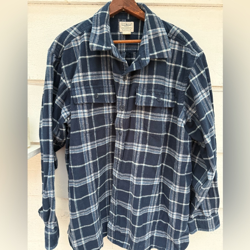 LL Bean Men’s Flannel Plaid Shirt XL
